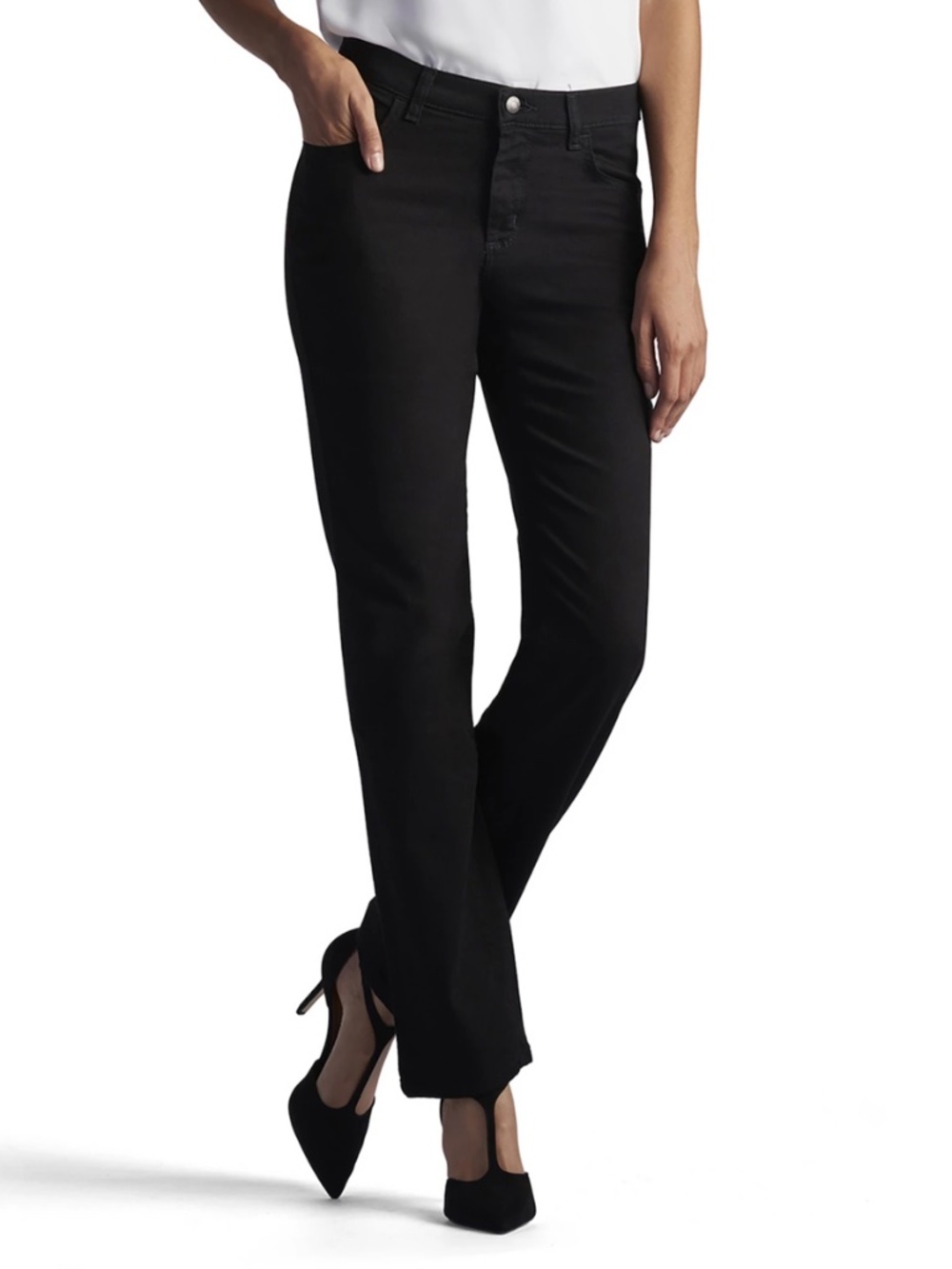 Lee Women's Straight Leg Women's 12 short Jeans in Black